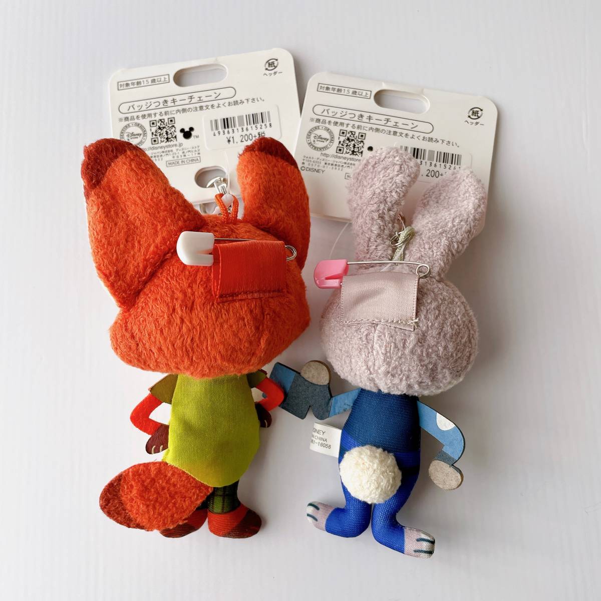 未使用・タグ付】ズートピア ジュディ＆ニック ぬいぐるみキーチェーン