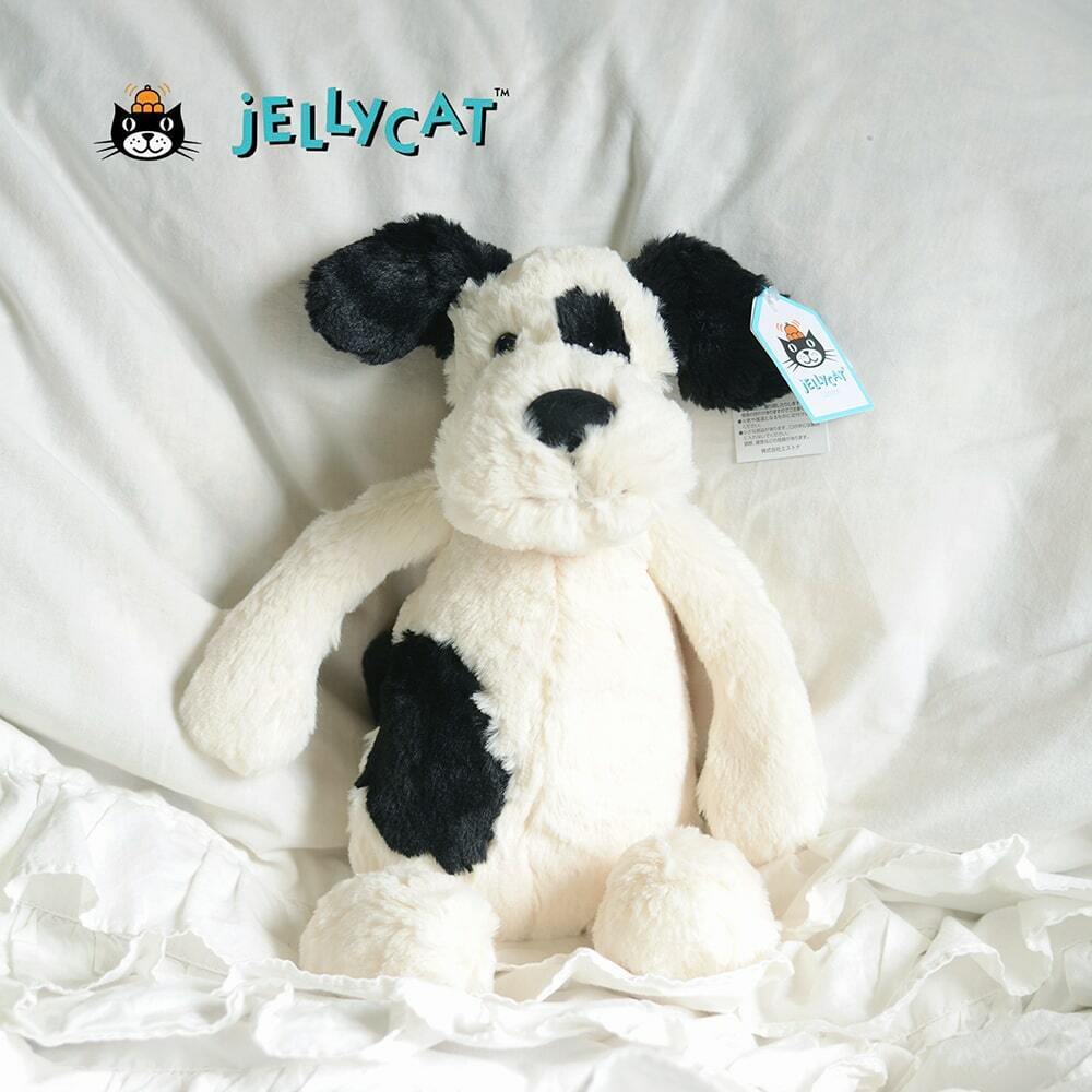正規品】【選べるラッピング】 Jellycat Bashful Black&Cream Puppy M