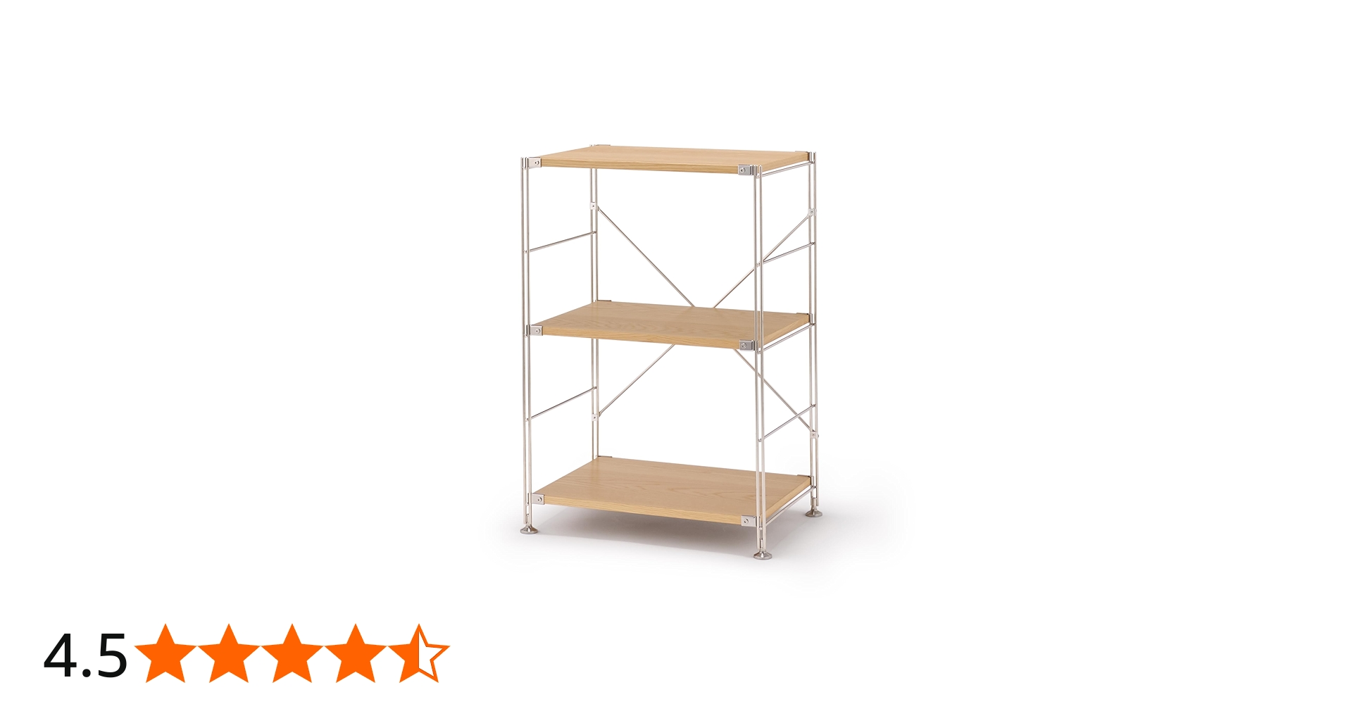 Amazon｜無印良品 ステンレスユニットシェルフ オーク材棚セット 小 幅