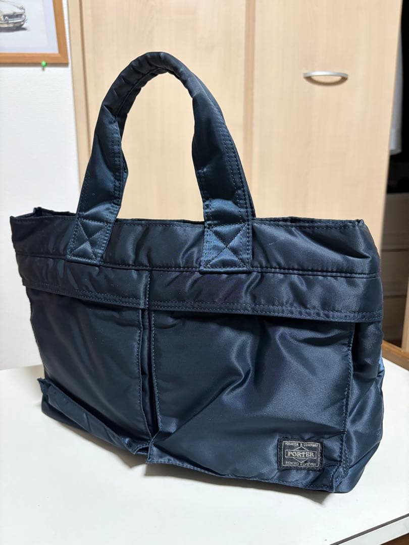 【美品中古】PORTER ポーター　タンカー　トートバッグ　アイアンブルー