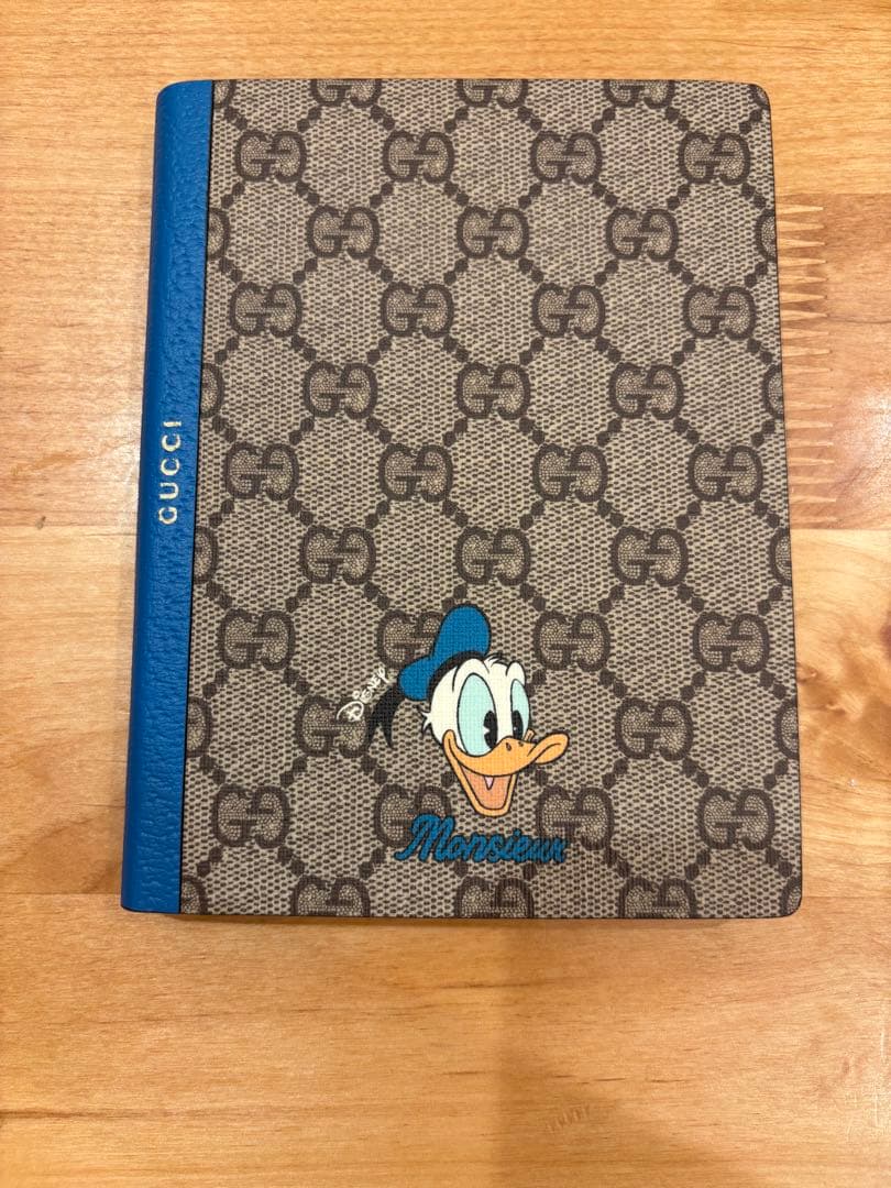 正規品 グッチ GUCCI × Disneyコラボ ノート ドナルド　メモ グッチ×ディズニー GGスプリーム ノート ペーパー ベージュ×ブルー