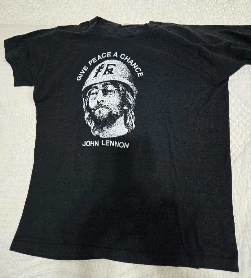 ジョンレノン GIVE PEACE A CHANCE 　80s vintage 80s John Lennon “Give Peace A Chance” T Shirt Men Size XL Rare VTG